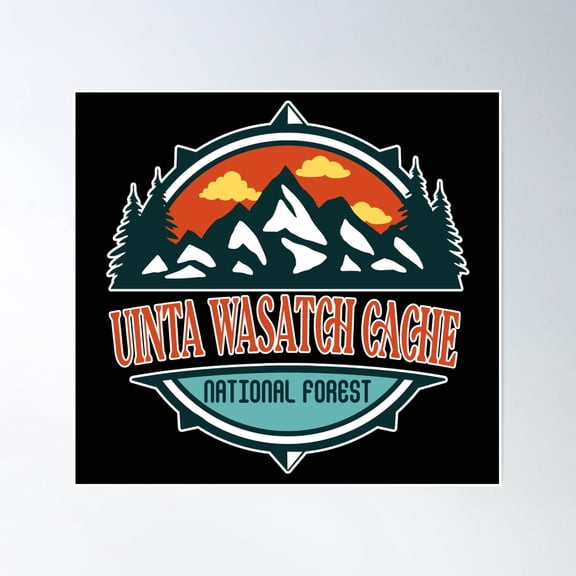 Uinta Wasatch Cache National Forest Poster Wall Art, Modern Wall Decor, 24x24 UNFRAMED
