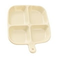 thumbnail image 1 of Uioepy 1 Pack Plastic Kitchen Divided Plates Reusable Food Snack Fruit Vegetable Compartment Plates with Ten Forks Beige+Gray kitchen utensils A, Dinner plate*1, 1 of 6