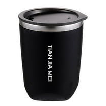 Uioepy 300ML Stainless Steel Insulated Coffee Mug Thermal Cup Men and Women Delicate Portable Cup Home and kitchen Black, 1PC cup