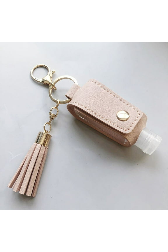 Blowout Sale 30Ml Empty Hand Sanitizer Bottle And Keychain Set, Hand Sanitizer Leather Case, Outdoor Portable Keychain Leather Case, 8 Colors Pink, Pink Travel Bottle And Keychain Holder Refill