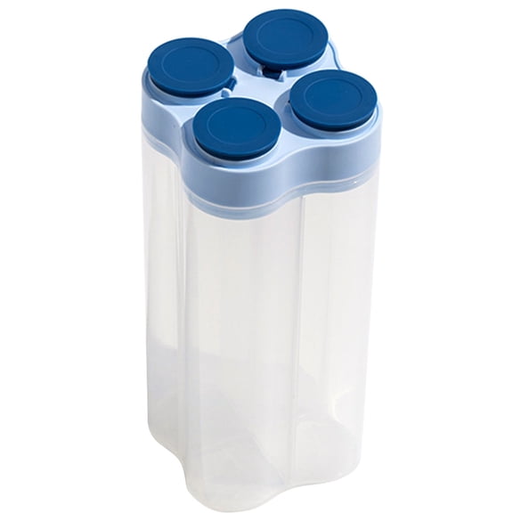 Uioepy Blowout Sale Grain Storage Box With Compartments, Plastic Storage Tank For Grains, Kitchen Food Storage, Dry Goods Sealed Tank, Blue Transparent Food Grain Seal Storage Cans Jar Tank Divider Bo
