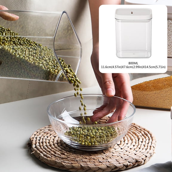 Uioepy Clearance 800Ml- Sealed Food Storage Box, Storage Tank, Transparent Plastic Tank, Kitchen Storage Tank, Sealed Tank For Grains And Cereals B Kitchen Storage Box Sealed Food Preservation Plastic