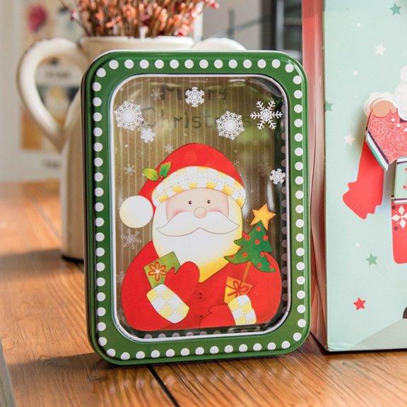Uioepy Clearance Christmas Candy Box Snowflake Old Man (Rectangular) Christmas Candy Tin Box—Cookie Candy Storage Tins Christmas Cookie Tins Containers With Lids For Confectioneries Holiday Giving Squ