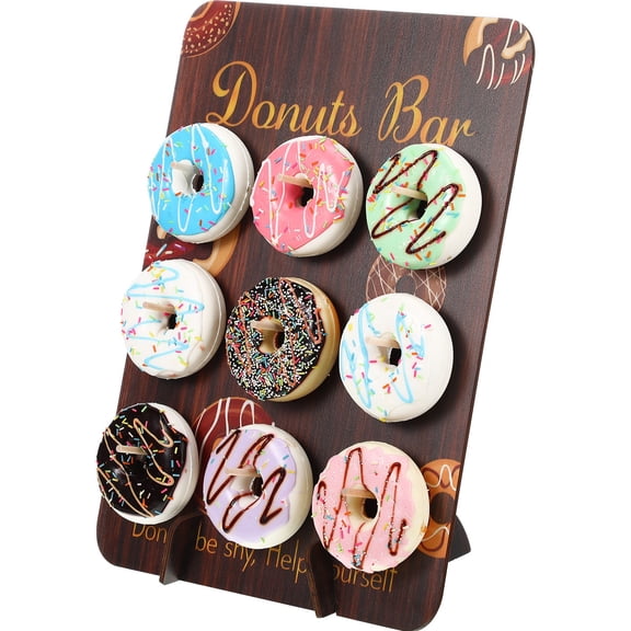 Uioepy Clearance Donut Display Stand, Donut Support Display Stand, Birthday Festival Donut, Wooden Donut Board, Brown Party Decoration Dessert Food Buffet Display Holder Stand Candy Grow Up Reusable T