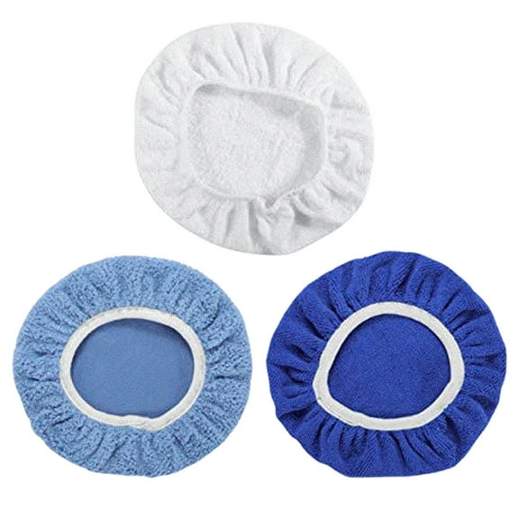 Uioepy Clearance Home Essentials 8Pack Car Polisher Pad Bonnet (9 to 10 Inches) Soft Microfiber Polishing Bonnet Buffing Pad Cover Blue, 9 Waxing Sets