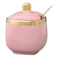 thumbnail image 1 of Uioepy Clearance Kitchen Organizers and Storage Ceramic Sugar Bowl Container with Lid and Spoon Seasoning Box Ceramic Condiment Pot Condiment Jar for Coun Pink, 1 Ceramic Spice Box (With Spoon), 1 of 9