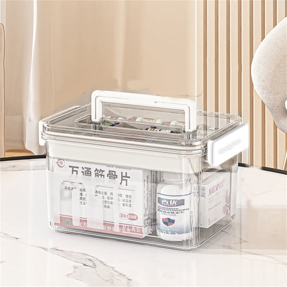 Uioepy Clearance Portable Medicine Box + Checkered Transparent Color [Small Size] Storage Box Transparent Kit Storage Items Storage Transparent Multi Compartment Storage Box For Items Household Large