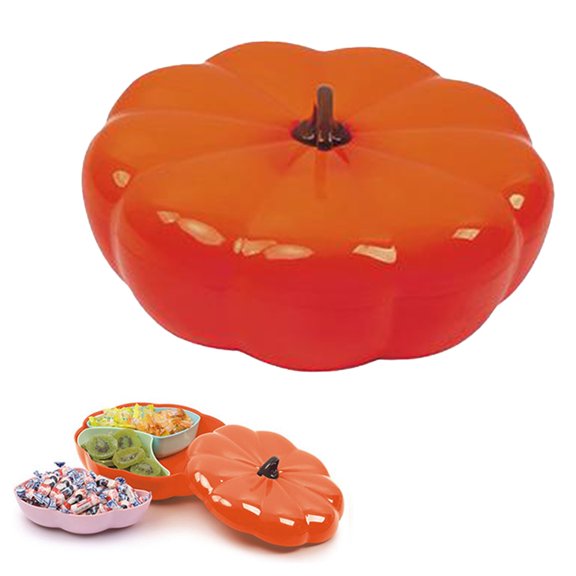 Uioepy Clearance Pumpkin-Shaped Lattice Candy Box B With A Lid Thanksgiving Can Be Divided 1Pc Pumpkin Snack Tray Plastic Nut Tray | Pumpkin Bowl Nut Tray Snack Fruit Tray Fruit Plate Fruit Tray