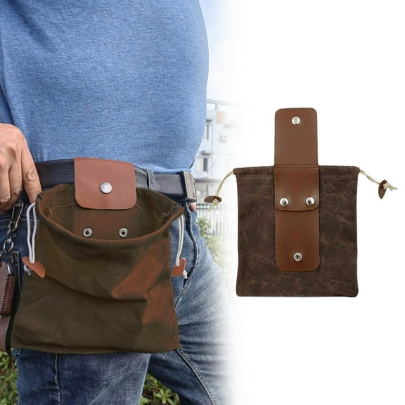 Uioepy Clearance The Tool And Sundries Package Is Brown Foldable Canvas Belt Bag 2024 Foraging Bag Storage Leather Multipurpose Belt Storage Water Leather Pouch Basket For Travel Camping Hiking Food S