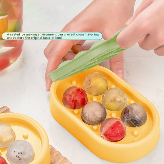 Uioepy End Of Line Sale Circular Creative 6 Ice Cube Trays B Circular Creative 6 Grids Ice Cube Silicone Ice Ball With Lid Ice Maker Homemade Ice Cube Box Refrigerator Ice Box Ice Cube Mold Kitchen Ic