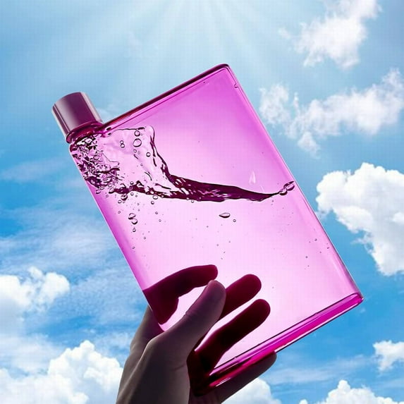 Uioepy End Of Line Sale Creative Gifts: Flat Plastic Cup A5, Paper Water Cup, Student Sports Portable Cup Pink A Flat Water Bottle Slim Water Bottle For Purse Leak Proof Slim Handbag Poket Drinking Bo