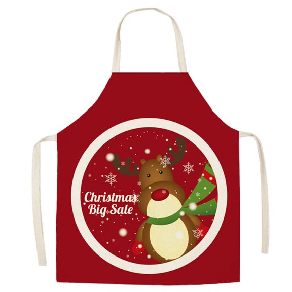 Uioepy End Of Line Sale The Main Image Of The Christmas Holiday Apron 1 Piece Christmas Chef Apron Adjustable Cooking Apron For Xmas Party Men Women Kitchen Restaurant House Home Gardening Cleaning Ap