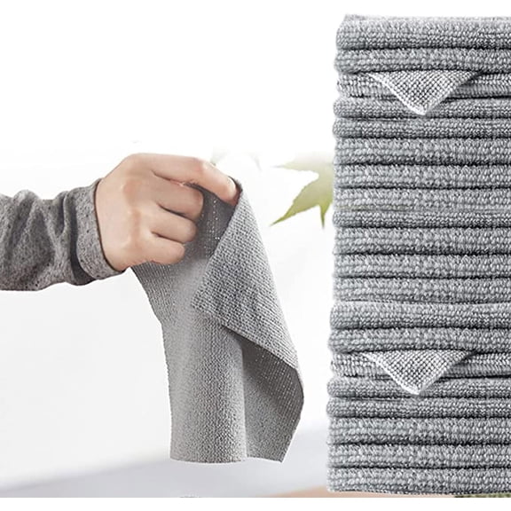 Uioepy Final Reduction Super Absorbent Reusable Extractable Cleaning Cloth, 22*22 Cm, Grey 20 Pack Reusable Cleaning Wipes Super Absorbent Kitchen And Office Cleaning Cloths Dishwashing Kitchen Towels