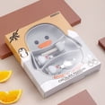 thumbnail image 1 of Uioepy Final Sale Cute Cutlery Penguin Infant And Toddler Suction Cup Integrated Grid Complementary Food Tableware Set Effectively The Baby From Moving Or Knocking Over The Plate.Stainless Steel Bowl, 1 of 7
