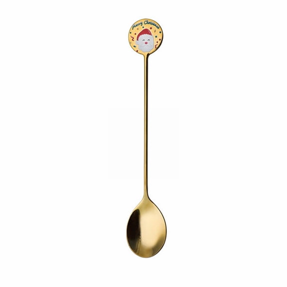 Uioepy Final Sale Fruit Fork Coffee Dessert Spoon F42 Printed Spoon - Santa Claus *Opp Packaging Stainless Steel Tableware Creative Cute Christmas Star Spoon Fruit Fork Coffee Dessert Spoon Tableware
