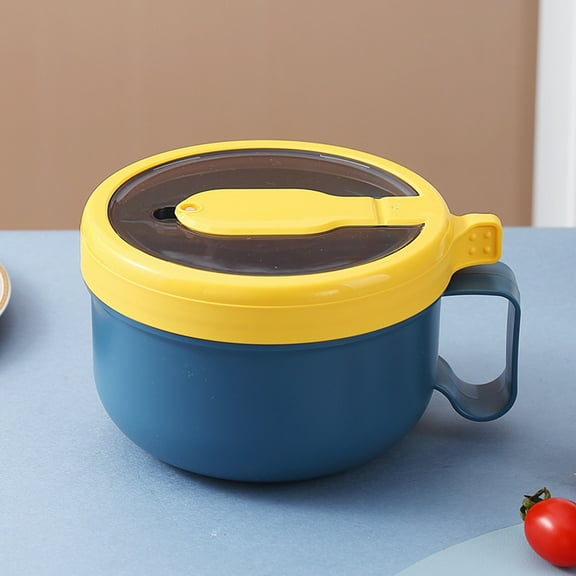 Uioepy Final Sale The Heated Bento Box Is Blue Microwave Ramen Bowl With Lid Microwave Ramen Cooker Noodle Or Soup Bowl Ramen Cooker College Dorm Room Instant Cooking 850Ml Tableware Stainless Steel B