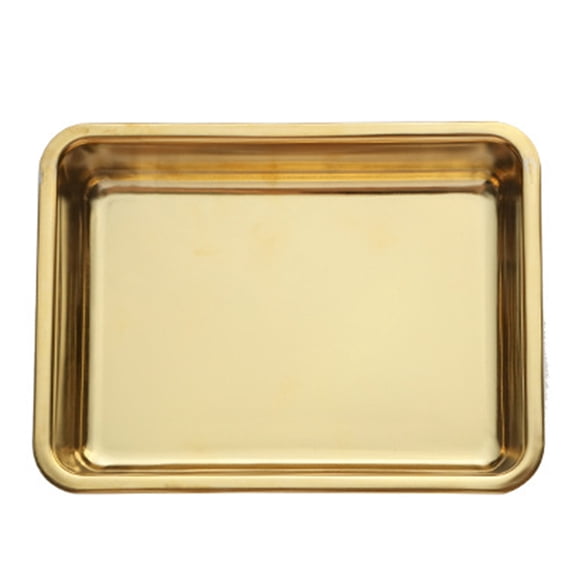 Uioepy Final Sale Korean-Style 304 Stainless Steel Ear Snack Plate, Barbecue Tray, Restaurant Golden Square Plate, Fried Chicken And Dessert Plate Gd2 Stainless Steel Snack Tray With Ears Barbecue Tra