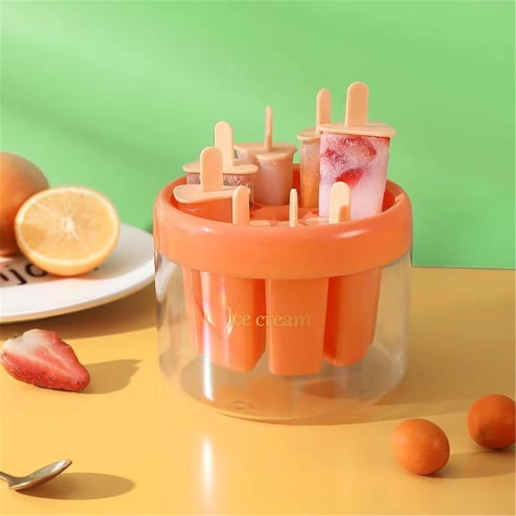 Uioepy Fire Sale The Ice Cream Mold Is Orange With Sticks 8 Piece Ice Small Maker Ice Cube Mold Kitchen Ice Grid