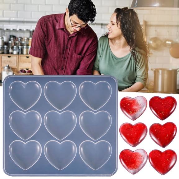 Uioepy Heavily Discounted Heart-Shaped Cake Tools Handmade Heart Shaped Cake Tools Multiple Hearts Silicone Epoxy Resin Tools Cake Mould Dessert Molds