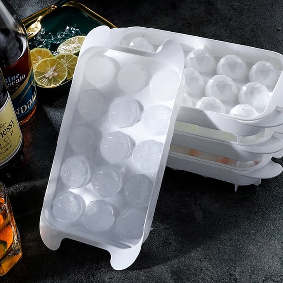 Uioepy Heavily Discounted Round Ice Cube Mold With 15 Compartments Silicone Ice Cubes Trays Freezer With Lid -Space-Saving Multiple Round Ice Cubes Cake Mould Dessert Molds