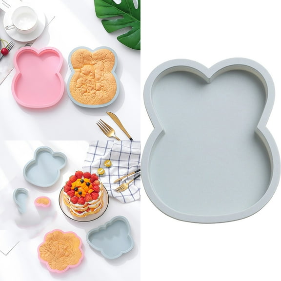 Uioepy Heavily Discounted Silicone Cake Mold, Cute Layered Rainbow Baking Tray, Pizza Baking Tool (6-Inch Little Rabbit), Blue Washable Silicone Cake Cake Candy Chocolate Decorating Tray Diy Craft Pro