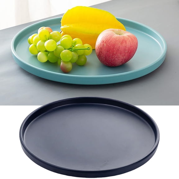 Uioepy Large Decorative Tray for Coffee Table Ottoman Decorative Round Trays Tray for Dining Room Living Room Farmhouse Decor Kitchen Gadgets Navy , 1* Plate Clearance Sale