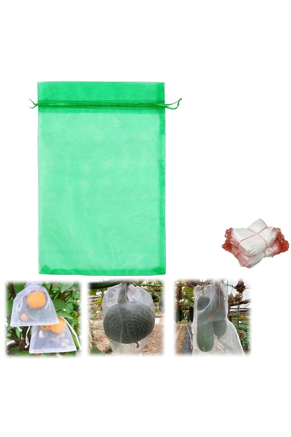 Liquidation 100Pc Insect-Proof And Bird-Proof Fruit Bag 10*15Cm G 2G Fruit Bags 2024 Upgraded Garden Netting Bags With Drawstring 100 Pcs Fruit Netting Bags Reusable Netting Barrier Bags For Pr