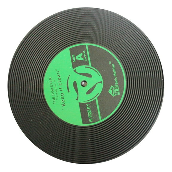 Uioepy Liquidation Creative Silicone Record Coasters, Retro Cd Anti-Slip And Heat-Insulating Coasters, Green Cup Mat Bar Placemat Silicone Records Party Shape Creative Kitchen Kitchen，Dining & Bar Tea