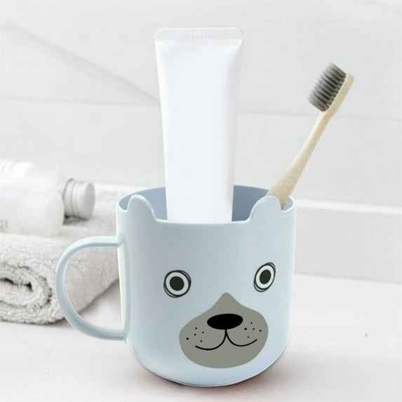 Uioepy Liquidation Cute Mouthwash Cup, Cartoon Children'S Brushing Cup, Pink 1Pc Plastic Mouthwash Cup With Handle Bathroom Accessories Non Slip Toothbrush Holder Reusable Bathroom Vanity Sink Counter