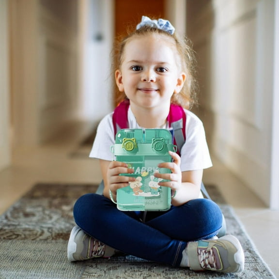 Uioepy Liquidation The Double-Drinking Straw Cup Is Light Blue Kawaii Water Bottle Cute Water Bottle With Double Drinking Design Leakproof Multiple Locking Pattern Portable Water Bootle For Travel Pic