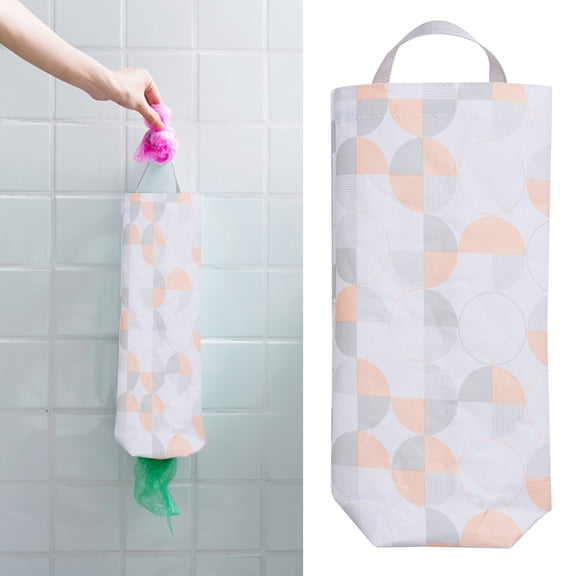 Uioepy Liquidation Hanging Garbage Bag Storage Bag, Patterned Grid Transparent Visible Plastic Bag, Reusable Hanging Bag C Kitchen Rubbish Bag Round Storage Bag Miscellaneous Wall Hanging Organizer Co