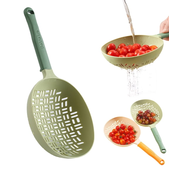 Uioepy Liquidation Kitchen Silicone Large Strainer, Large Kitchen Noodle Strainer, Green Scoop Plus Colander Spoon Drainer/Strainer Scoop Drain And Dishwasher Strainers Filter Screen