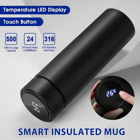 Uioepy Liquidation Led Smart Touch Screen Temperature Measurement Insulated Cup 316 Inner Liner Smart Cover Series Inner Liner 316 Material + Outer Liner 304 Material Upgraded Model 1Pc Black. Please