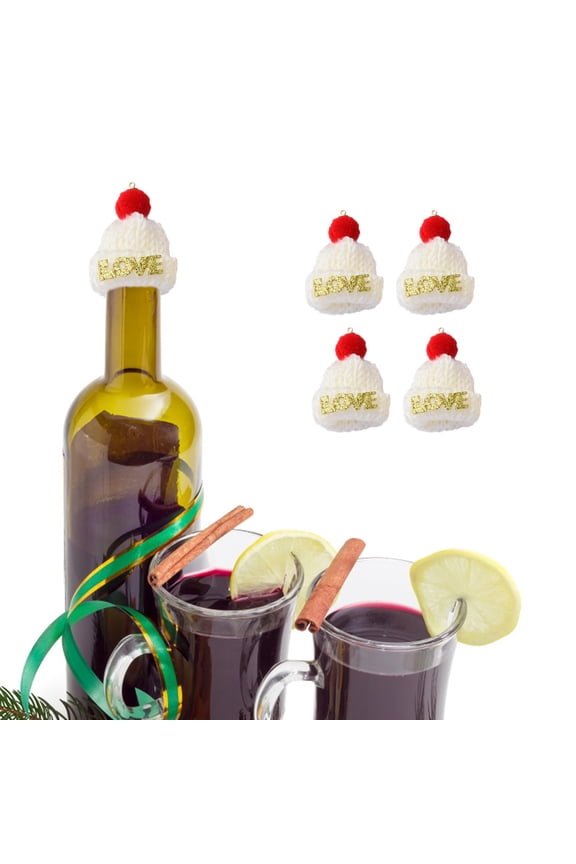 Liquidation Mini Hat Wh2 With A Hanging White Christmas Hat 5 Pcs Of Mini Christmas Hat And Small Christmas Hat Handicrafts Small Christmas Hat Cup Cap Silver Bracket Family Christmas Decoratio