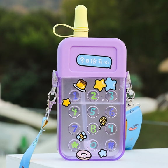 Uioepy Liquidation Plastic Water Cup, Straw Strap, Water Bottle (The Pattern On The Cup Is Manual) D 1Pcs Cute Camera Water Cup Personality Creative With Straw Diagonally Across Watercup Outdoor Camer