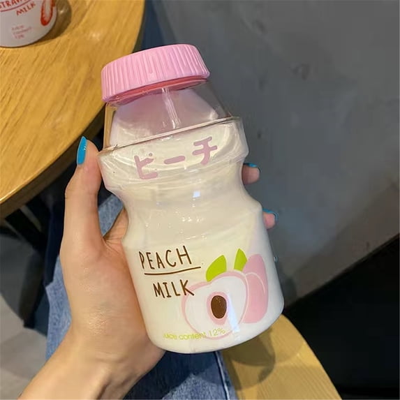 Uioepy Liquidation Sports Water Cups, High Appearance Level Water Bottles, Transparent Peaches Water Bottle Cute Bottle 16Oz/500Ml For For Girl For Yoga For Working For Adult Glass&Bottle Kitchen Cups