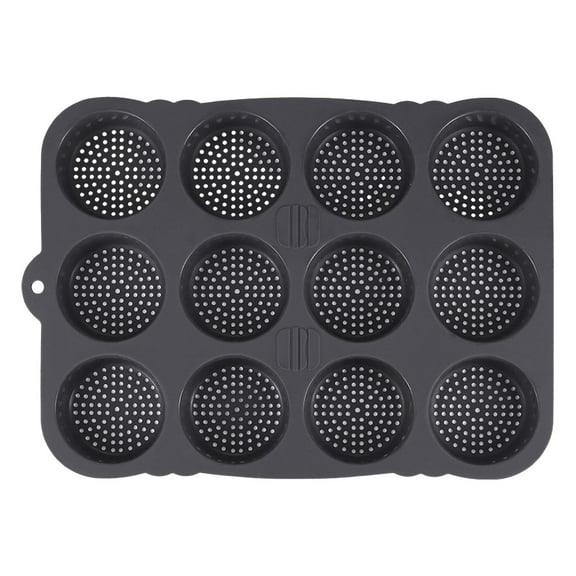Uioepy Silicone Hamburger Bun 12 Cavity Loaf Pan Non Stick Baking Pannon Stick Pan Easy to Release Household Silicone Food Baking New Baking Tool Home and kitchen Grey, 1*baking tray