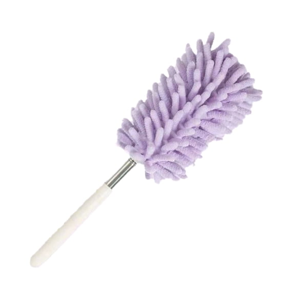 Uioepy Snowler Extendable Dusting Brush Multi Purpose Cleaning for Home and Car with Detachable and Washable Cloth Head Home and kitchen, 1x Chenille duster (Purple, 0.8m)