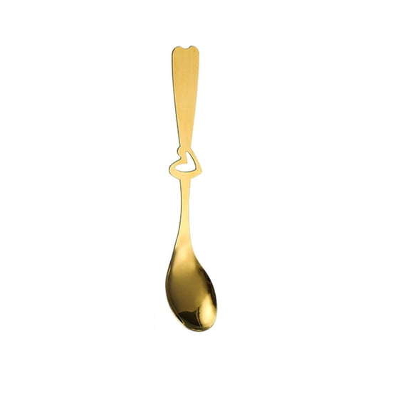 Uioepy Stainless Spoon Handle Spoon Dessert Spoon Coffee Spoon Stirring Spoon Rice Spoon Souvenir Spoon Kitchen Tableware kitchen utensils Gold, 1*Spoon