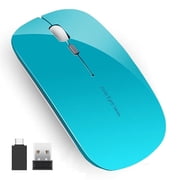 Uiosmuph Wireless Mouse Rechargeable Computer Mouse Silent with USB Nano Receiver Blue