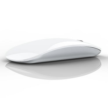 Uiosmuph Wireless Mouse Rechargeable Computer USB C Mouse Silent 2.4GHz Optical with USB Nano Receiver and Type C Receiver for Laptop/Mac/PC - White