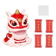Uirti New Year Chinese Style Lion Dance Figure Lion Tabletop Decoration for Gift (Red)