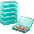 thumbnail image 1 of Uiz Merueh 2 Pcs Plastic Pencil Box Large Capacity Pencil Case Clear Pencil Box with Snap Closure Lids Plastic Crayon Boxes Multi Purpose Storage Organizer Box for Office Supplies, 1 of 7