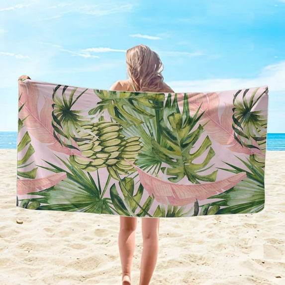 Uiz Merueh Beach Towel Thin Beach Towel Quick Dry Pool Towels, Beach Essentials for Women, Soft & Absorbent Oversized Beach Towel