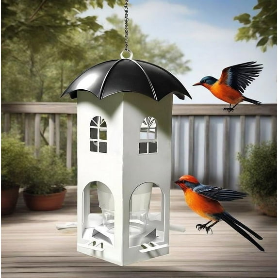 Tupukom Bird Feeders Metal Hanging Bird Feeder Squirrel Proof Gifts for Mom Wife Teacher, Gifts for Women Men