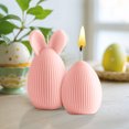 thumbnail image 1 of Uiz Merueh Easter Decor Clearance Easter Candles Eggs Bunny Shaped Scented Candles Blue Pink Wax Candles Happy Easter Rabbit Candles for Spring Holiday Home Party Table Decor Gifts Supplies, 1 of 4