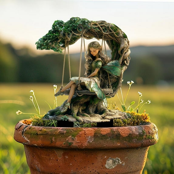 Uiz Merueh Fairy Garden Statue Outdoor Decor, Garden Accessories Outdoor Decor for Patio, House, Garden, Yard Supplies