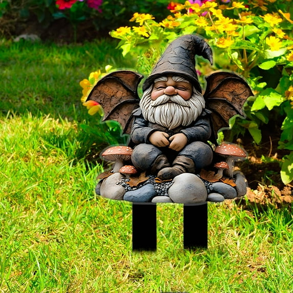Uiz Merueh Garden Decor for Outside Garden Gnomes Statue Garden Gnomes Statue Outdoor Decor Fence Ornaments Plant Pot for Indoor Outdoor Home Patio Yard Lawn