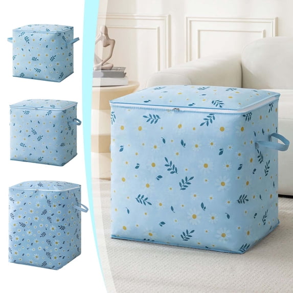 Uiz Merueh Large Blanket Clothes Organization and Storage Containers Reinforced Handle Sturdy Zipper for Closet, Dorm, Pillows, Bedding, Clothes, Blankets