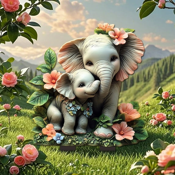 Uiz Merueh Outdoor Decor Clearance Gifts for Mothers Day Elephant Outdoor Garden Decor Garden Art for Patio Balcony Yard Lawn - Unique Christmas Birthdays Gifts for Mom Grandma Women Wife Sister